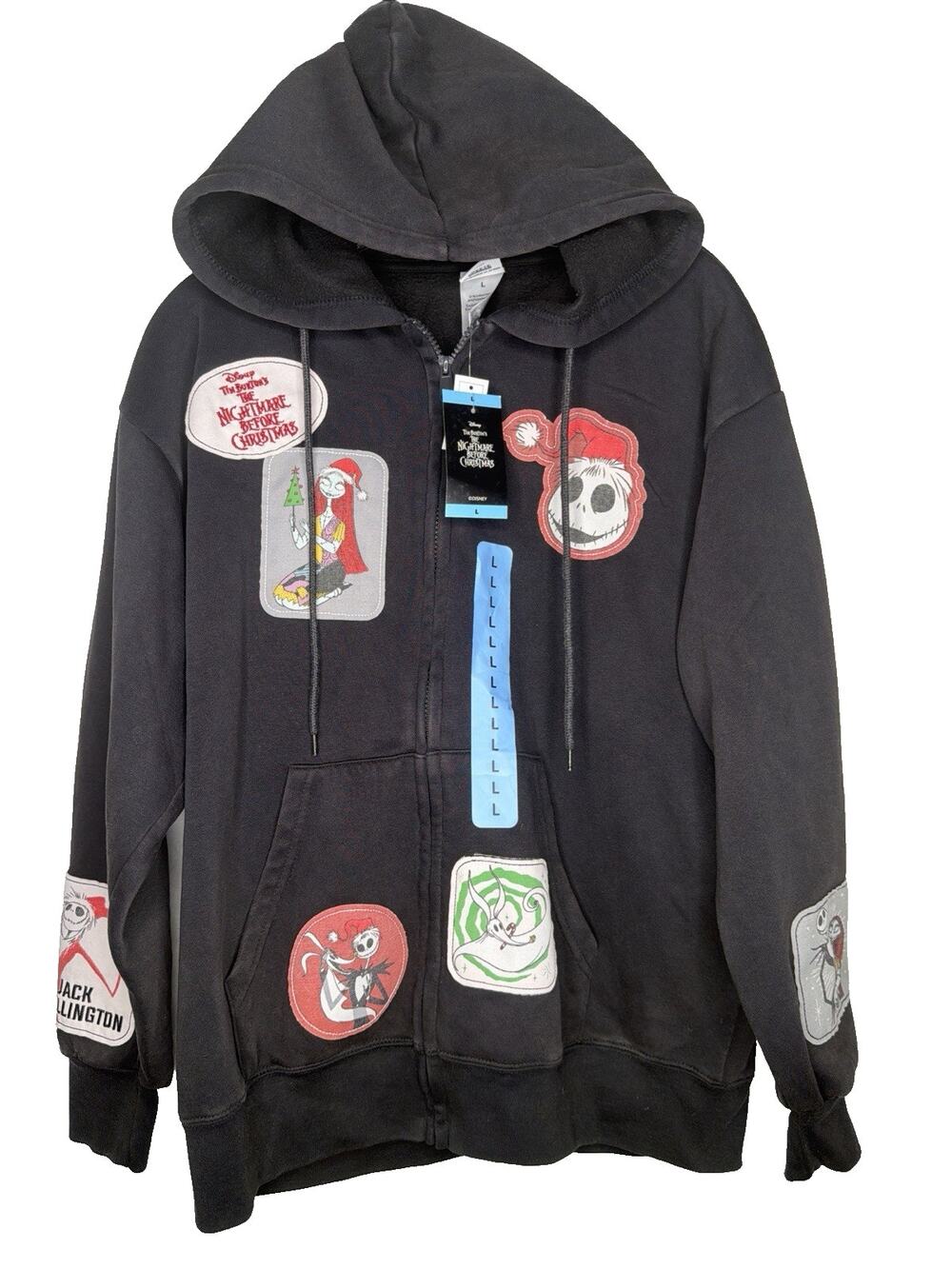 Disney Nightmare Before Christmas Women's Character Full-Zip Hoodie Large Black